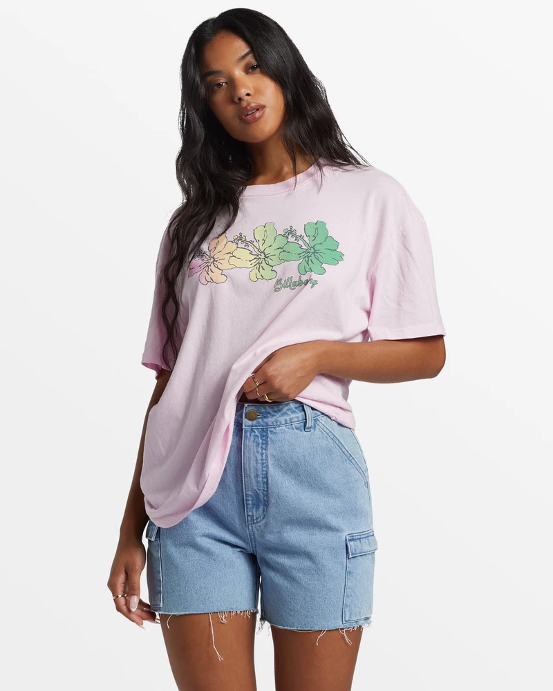 Billabong Aloha All Day Oversized T-Shirt - Sweet Pink