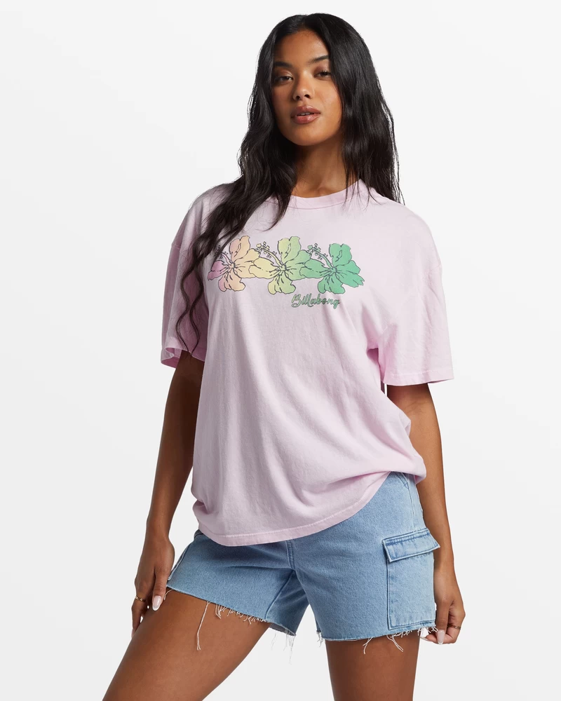 Billabong Aloha All Day Oversized T-Shirt - Sweet Pink