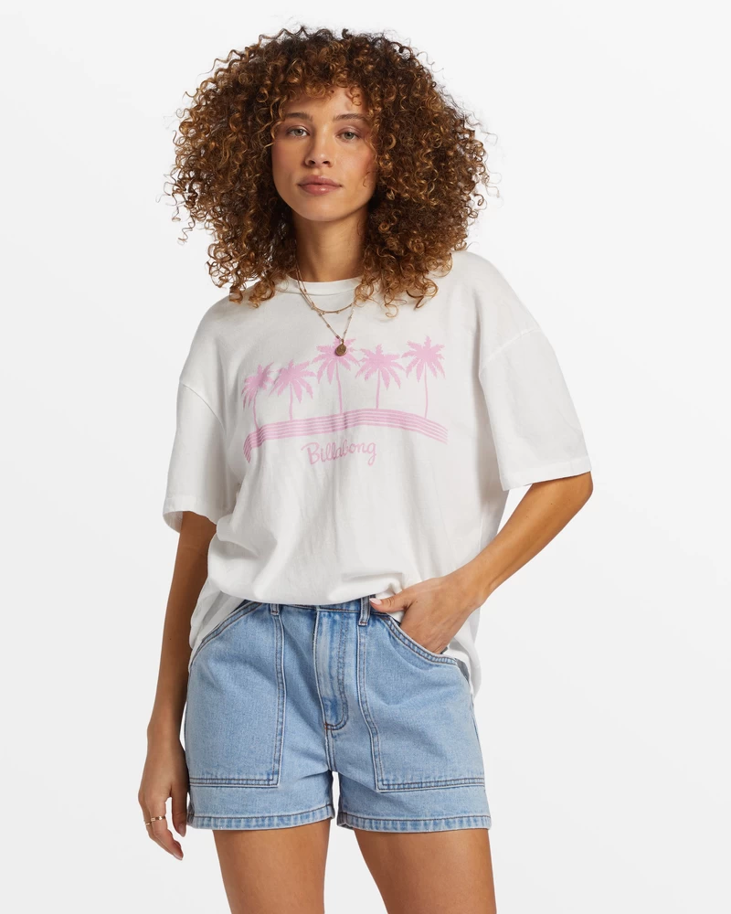 Billabong Vacation Spot Oversized T-krekls - Sāls Kristāls