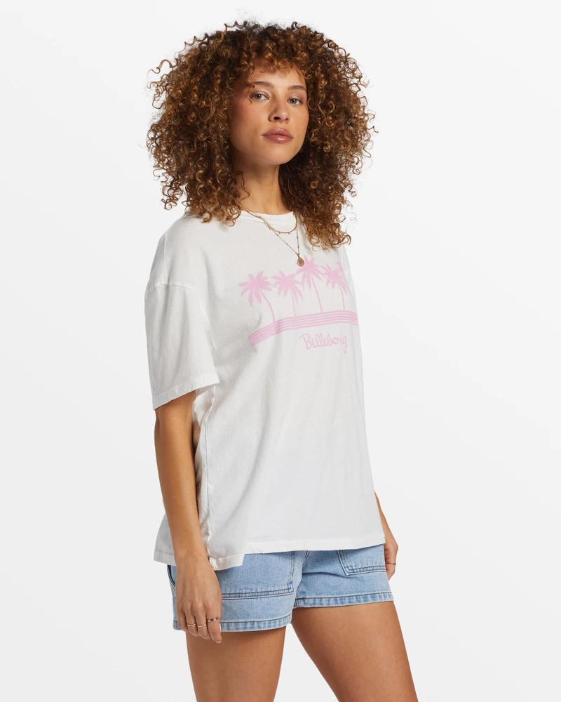 Billabong Vacation Spot Oversized T-krekls - Sāls Kristāls