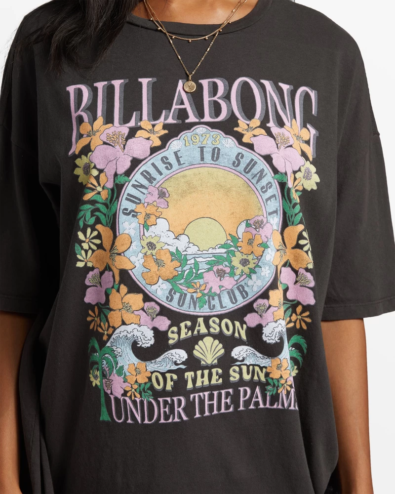 Billabong Under The Palms Oversized T-Shirt - Off Black