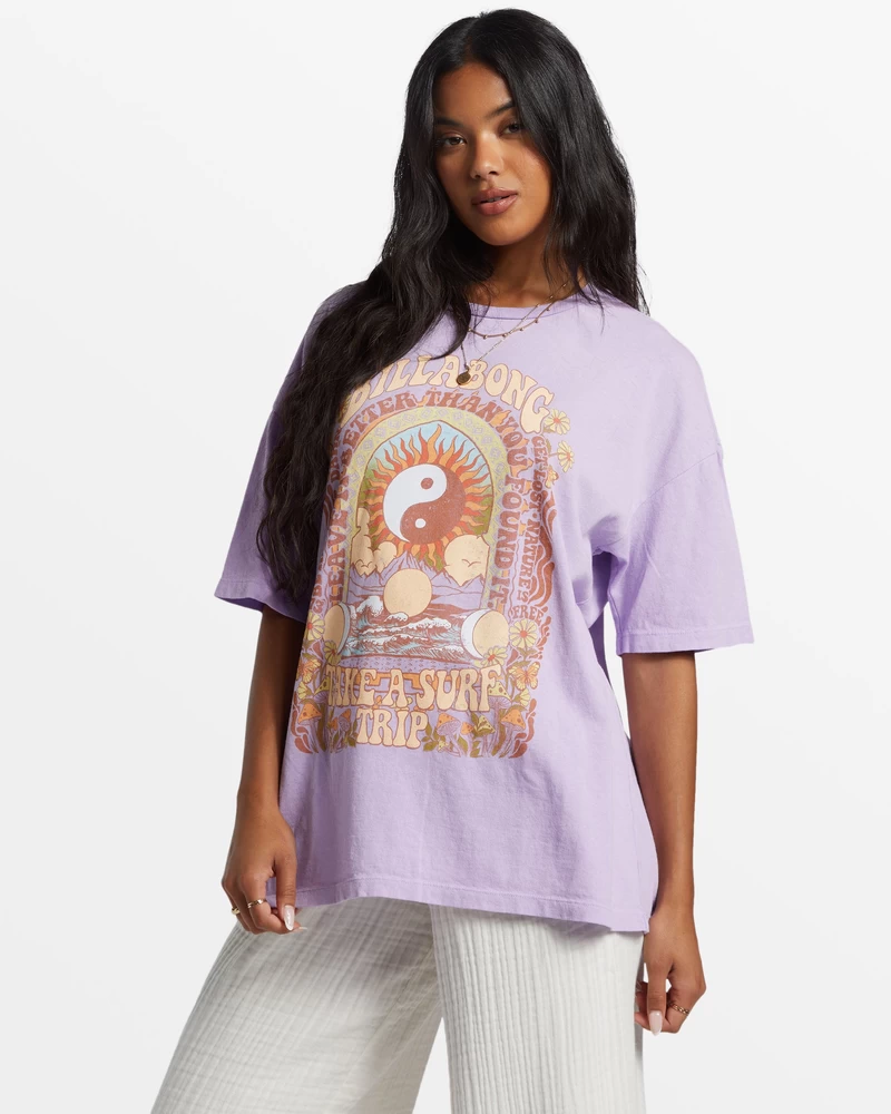 Billabong Surf Trip Oversized T-Shirt - Tulip
