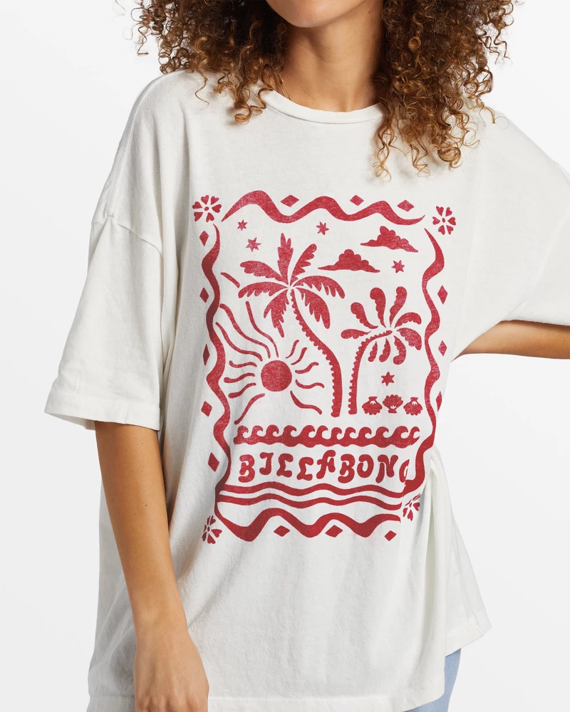 Billabong Coastal Tides Oversized T-Shirt - Salt Crystal