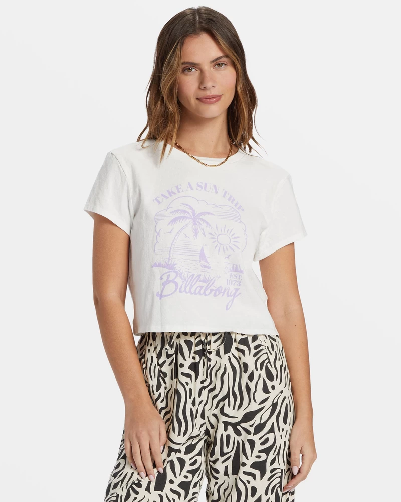 Billabong Sun Triangle Cropped T-Shirt - Salt Crystal