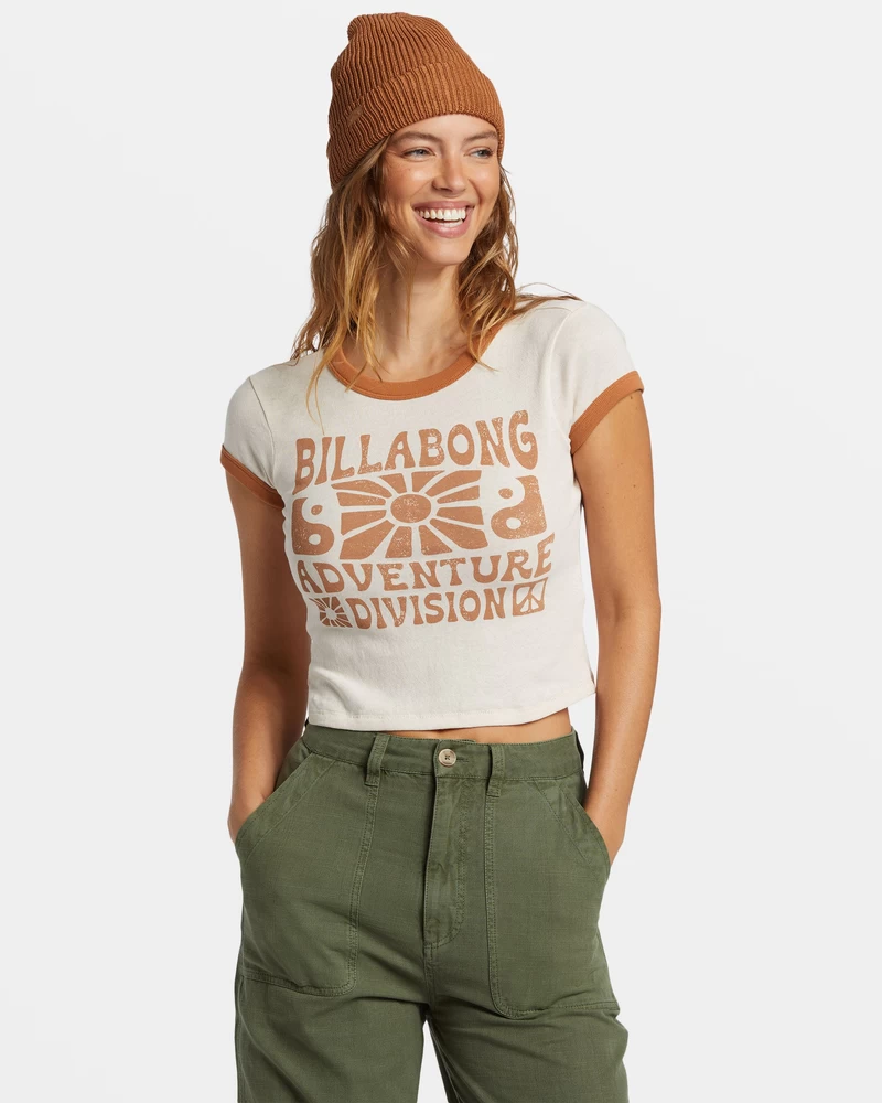 Billabong Summer Camp Ringer T-shirt - White Cap