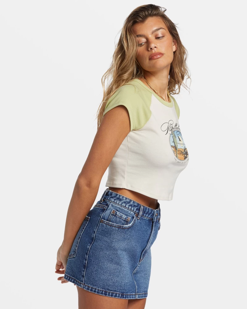 Billabong Blissed Cropped Raglan T-Shirt - Willow