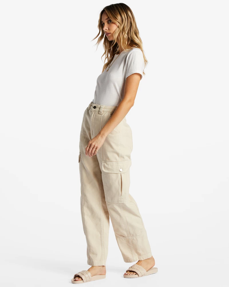 Billabong Wall To Wall Denim Cargo Pants - Antique White 1