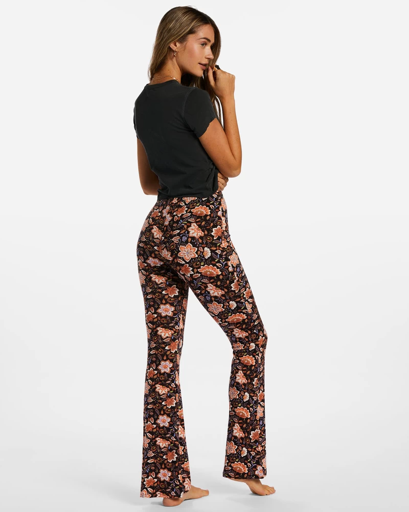 Billabong Sundown High-Waisted Flared Pants - Black Pebble