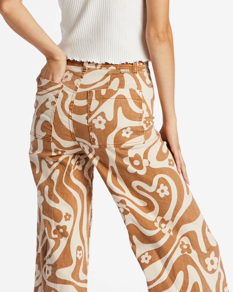 Pantaloni Largi Billabong Free Fall Print - Cidru