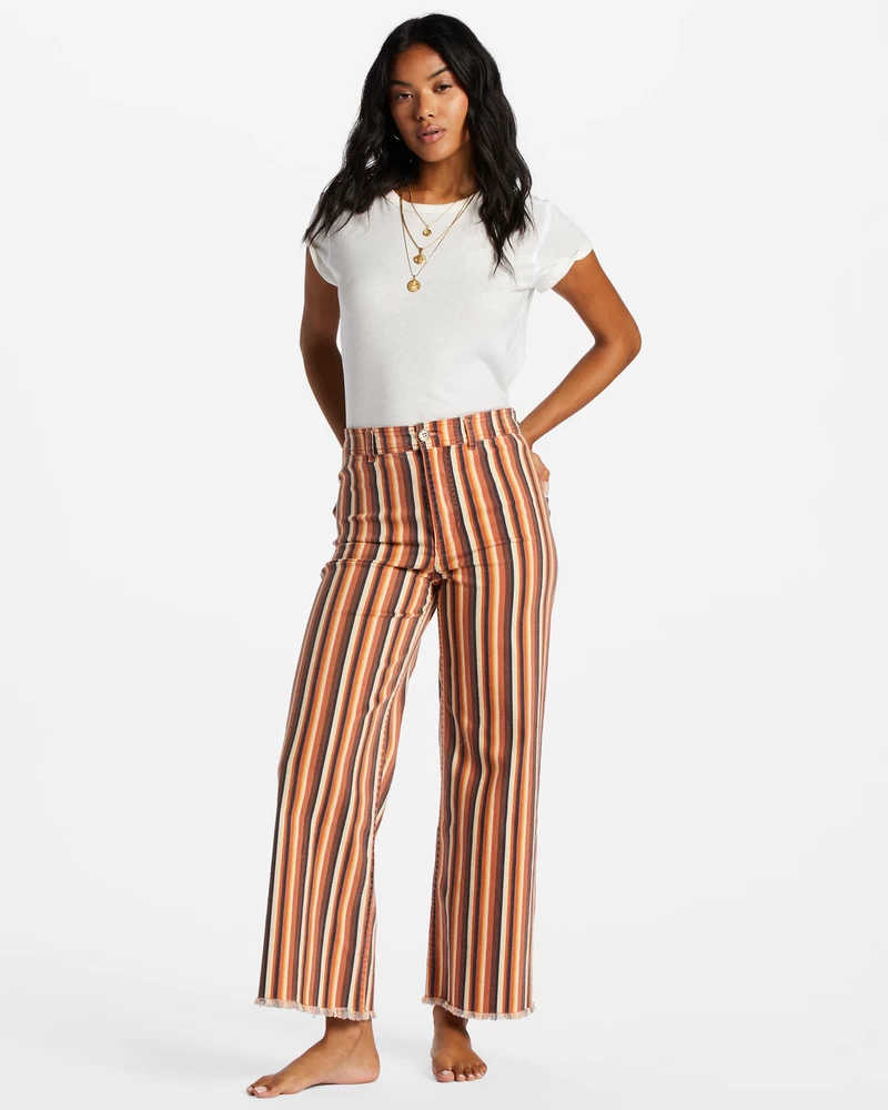 Billabong Free Fall Print Wide Leg Pants - Fire Side