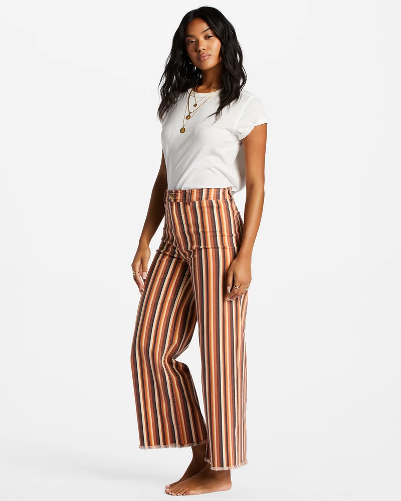 Billabong Free Fall Print Wide Leg Pants - Fire Side