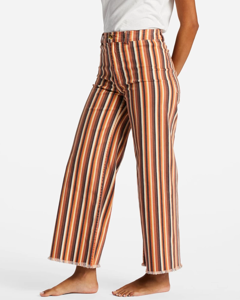 Billabong Free Fall Print Wide Leg Pants - Fire Side