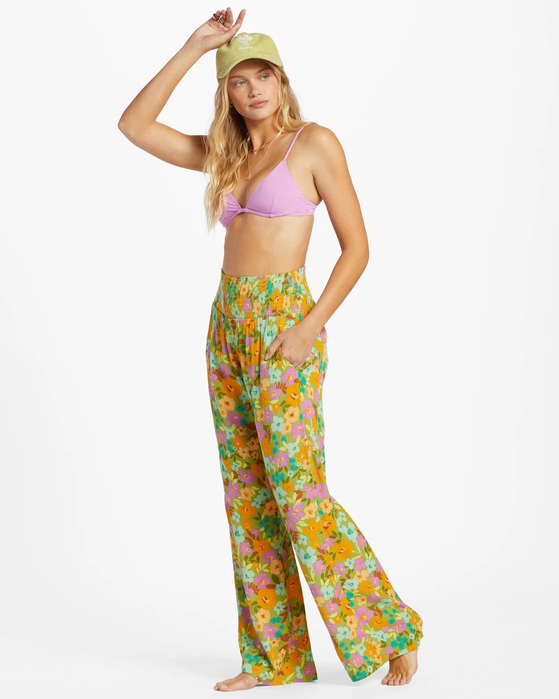 Billabong New Waves 2 Wide-Leg Pants - Palm Green