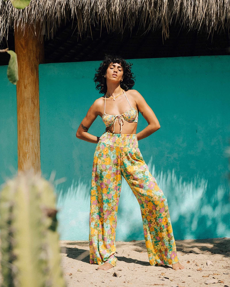 Billabong New Waves 2 Wide-Leg Pants - Palm Green