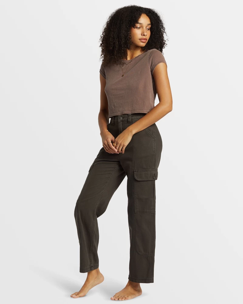 Billabong Vegg Til Vegg Denim Cargo Bukser - Svart Sand