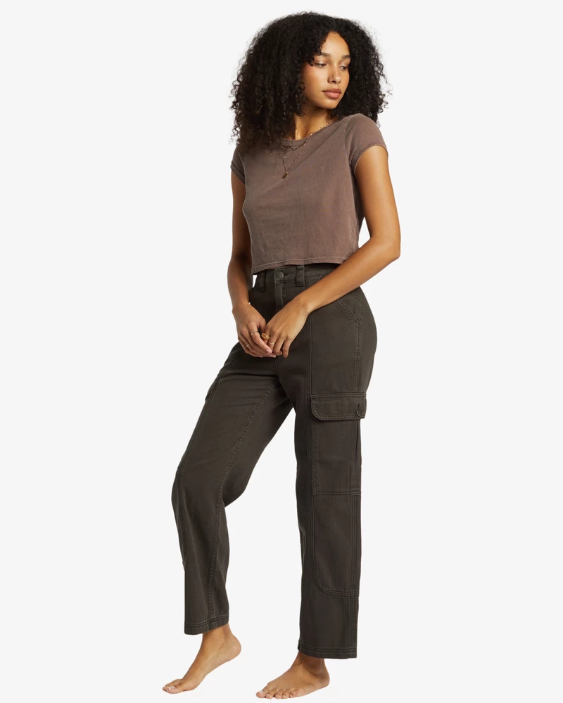 Billabong Vegg Til Vegg Denim Cargo Bukser - Svart Sand