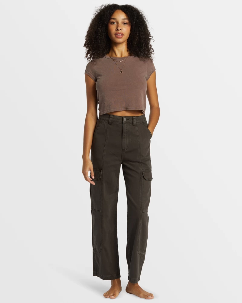 Billabong Wall To Wall Denim Cargo Nohavice - Black Sands