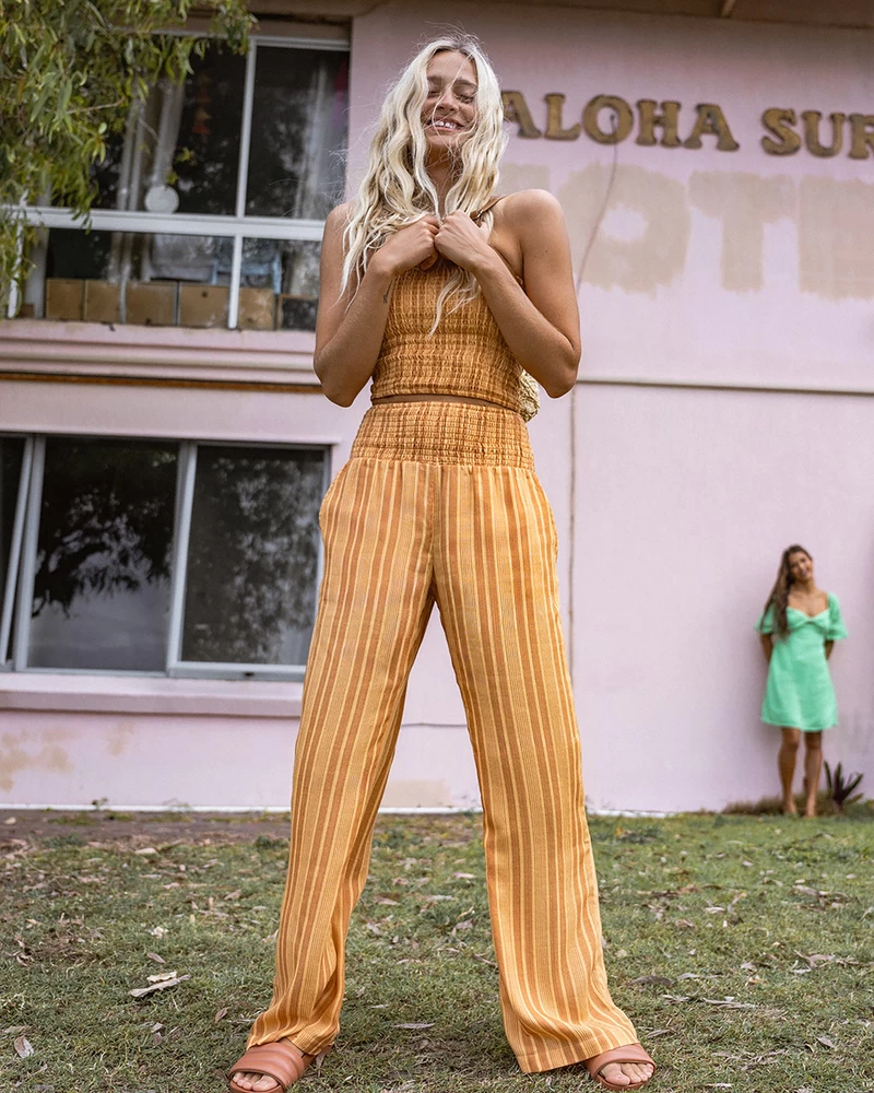 Billabong New Waves 2 Elastic Waist Pants - Peach Punch