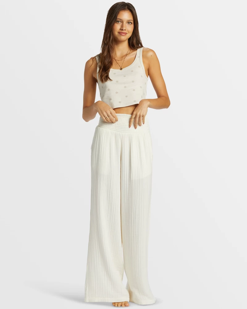 Billabong New Waves Wide Leg Beach Pants - Salt Crystal
