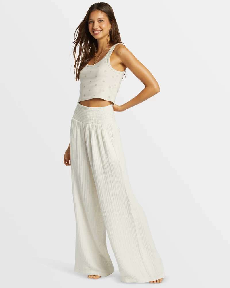 Billabong New Waves Wide Leg Beach Pants - Salt Crystal