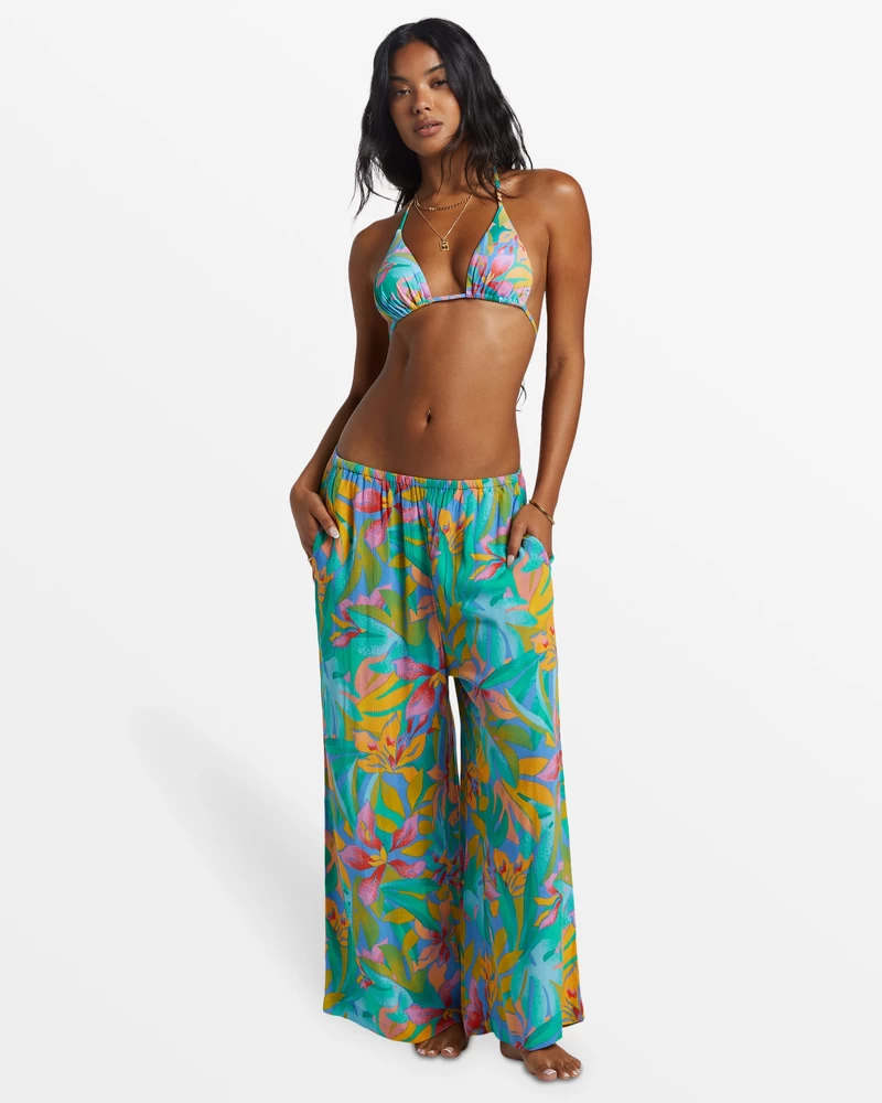 Billabong Sun Catcher Elastic Waist Printed Pants - Marina