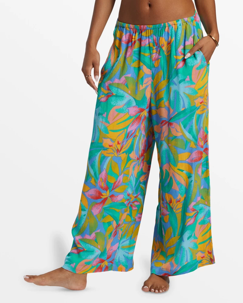 Billabong Sun Catcher Elastic Waist Printed Pants - Marina