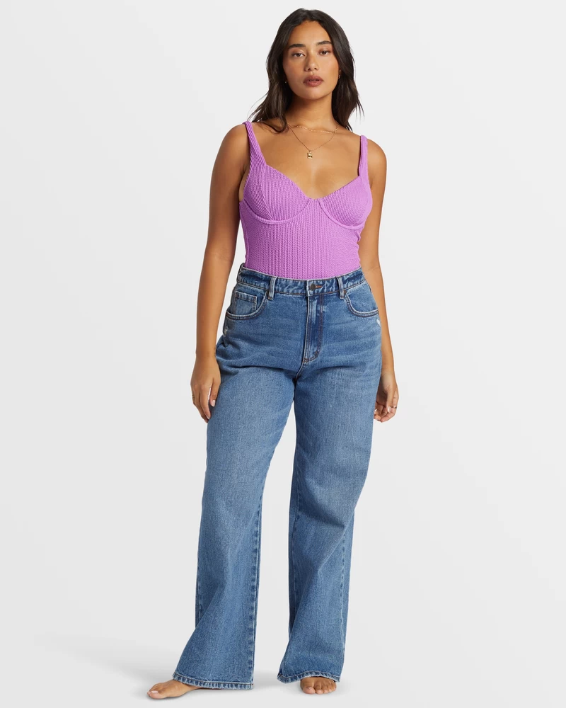 Billabong Aaliyah Baggy Denimbukse - Medium Denim