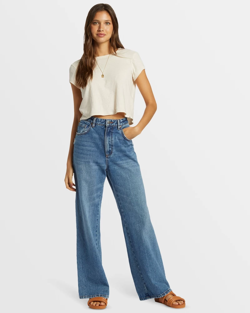 Billabong Aaliyah Baggy Denim Pant - Medium Denim