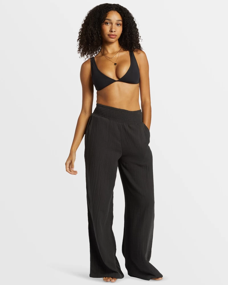 Billabong New Waves Wide Leg Beach Pants - Black Sands
