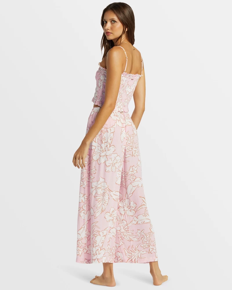 Billabong Sun Catcher Elastic Waist Printed Pants - Feelin Peachy