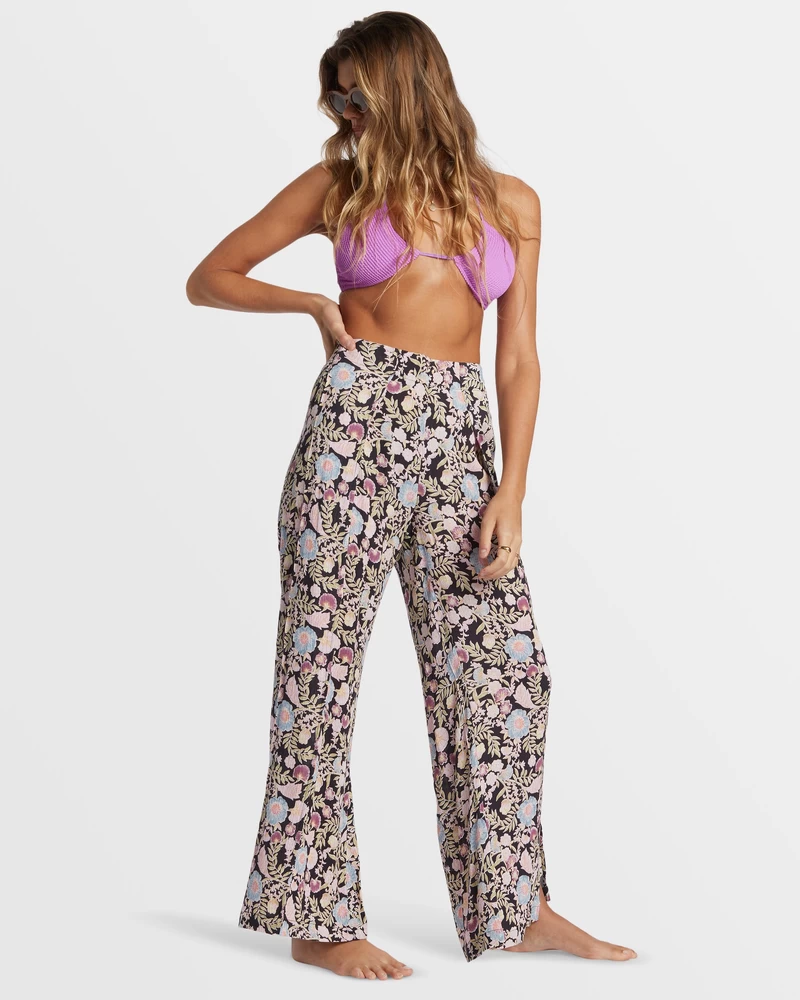 Billabong Split Spirit Floral Pants - Blackberry