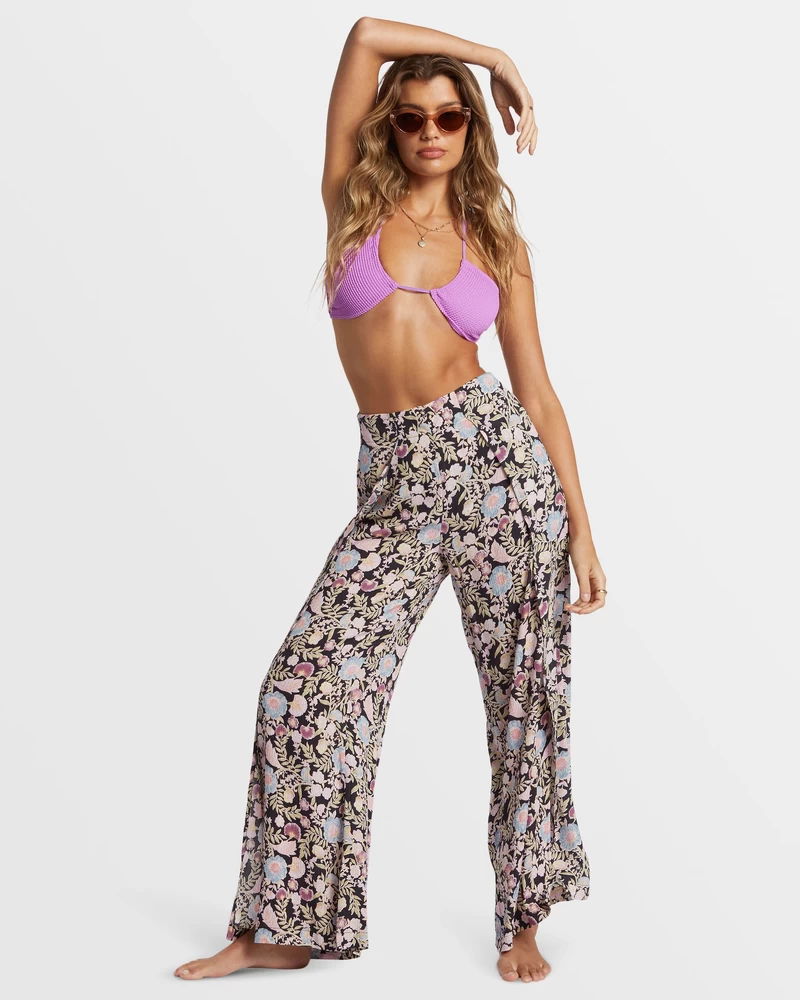 Billabong Split Spirit Floral Pants - Blackberry