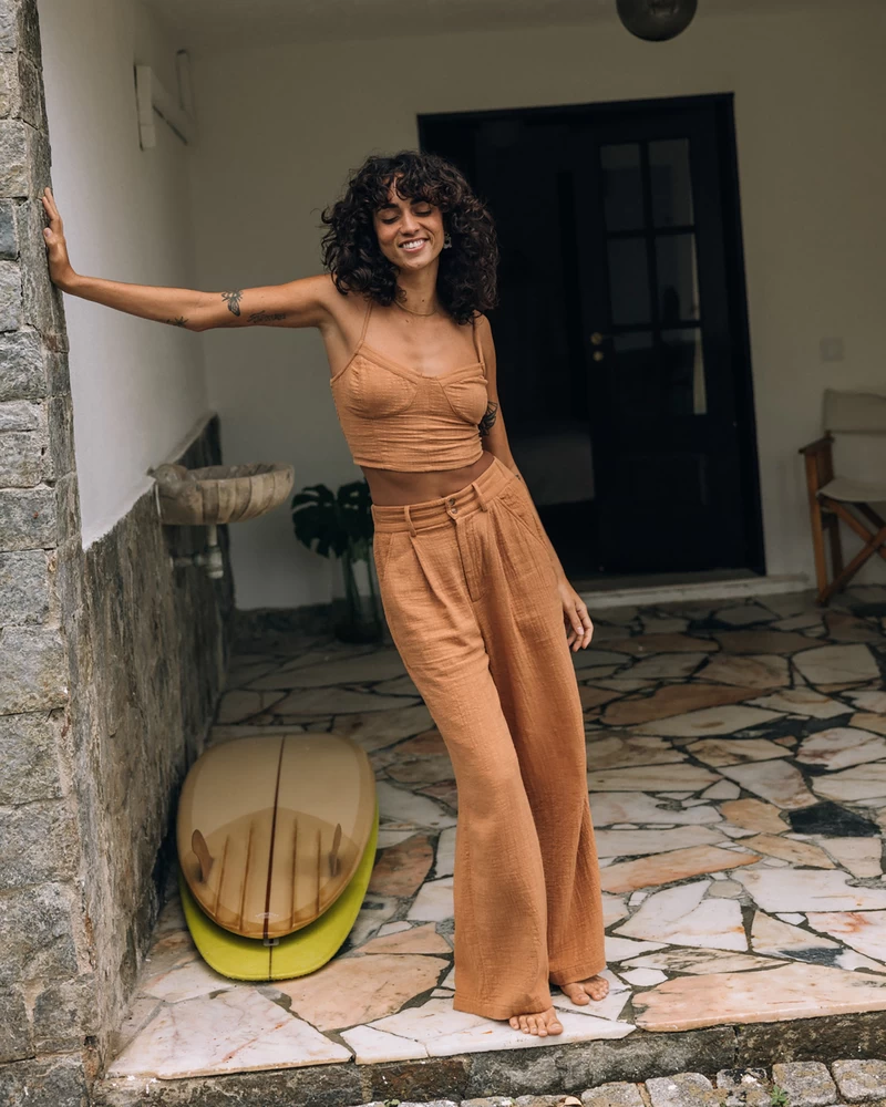 Billabong Tailor Made Wide Leg Pants - Sandalwood