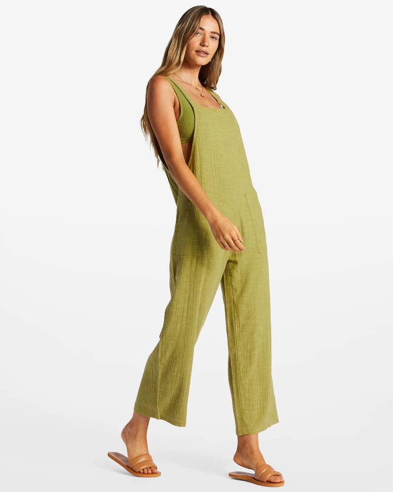 Billabong Pacific Time Strappy Jumpsuit - Green Eyes