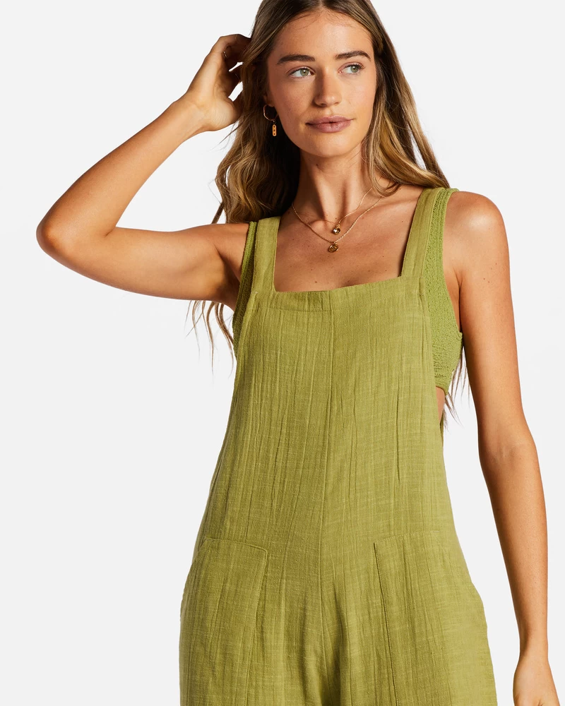Billabong Pacific Time Strappy Jumpsuit - Green Eyes