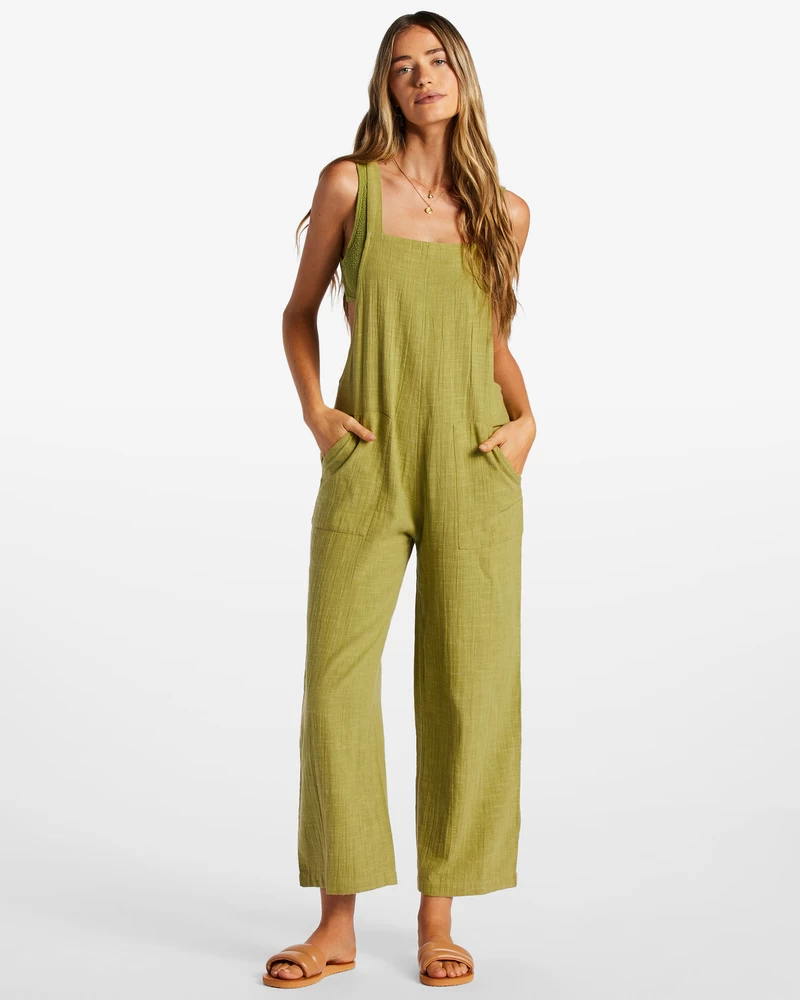 Billabong Pacific Time Strappy Jumpsuit - Green Eyes