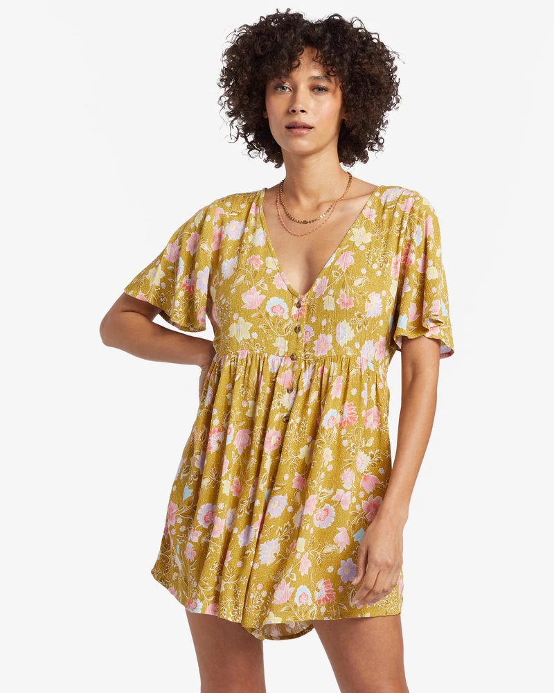 Billabong Spring Daze Romper/kombinezons - Zaļa Skaudība