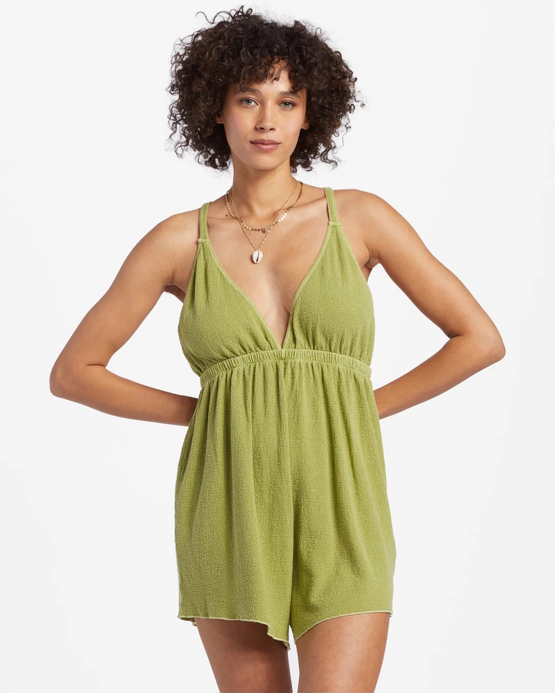 Billabong On Vacay Romper Cover Up - Palm Green