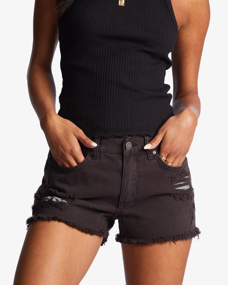 Billabong Drift Away Frayed Shorts - Black