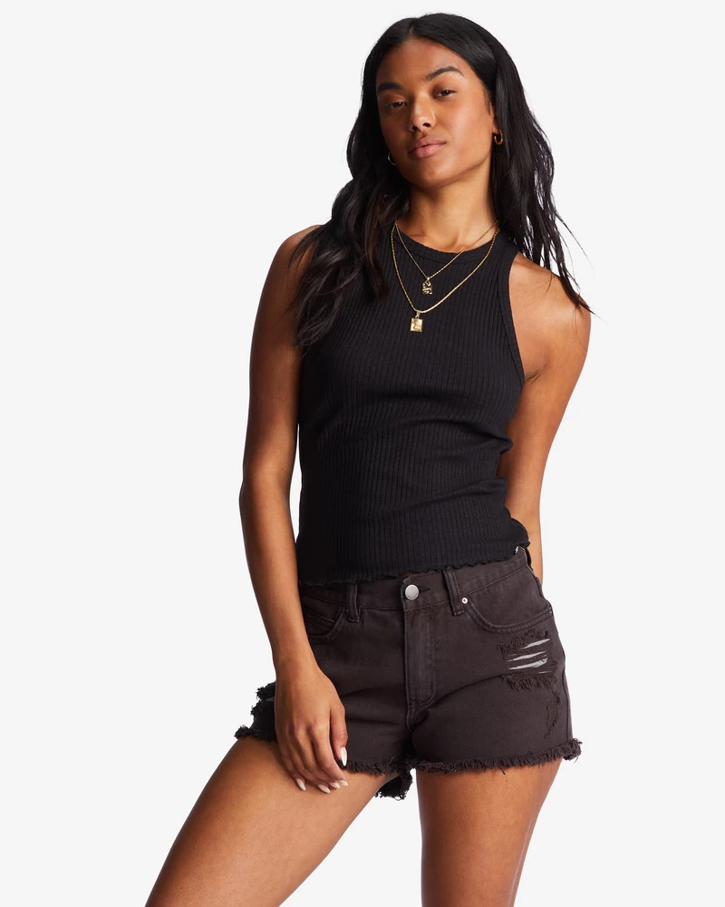 Billabong Drift Away Frayed Shorts - Black