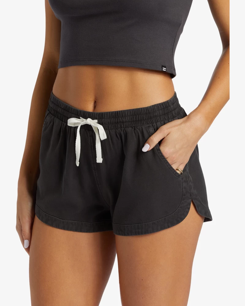 Billabong Road Trippin Elastic Waist Shorts - Off Black