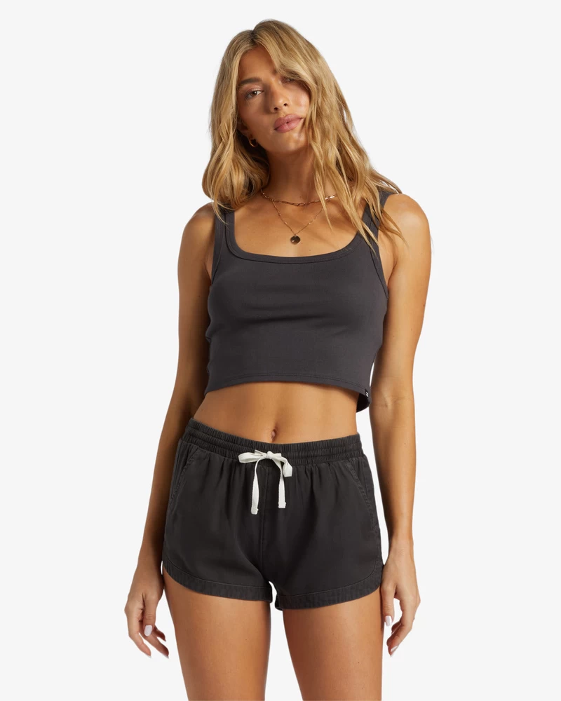 Billabong Road Trippin Elastic Waist Shorts - Off Black