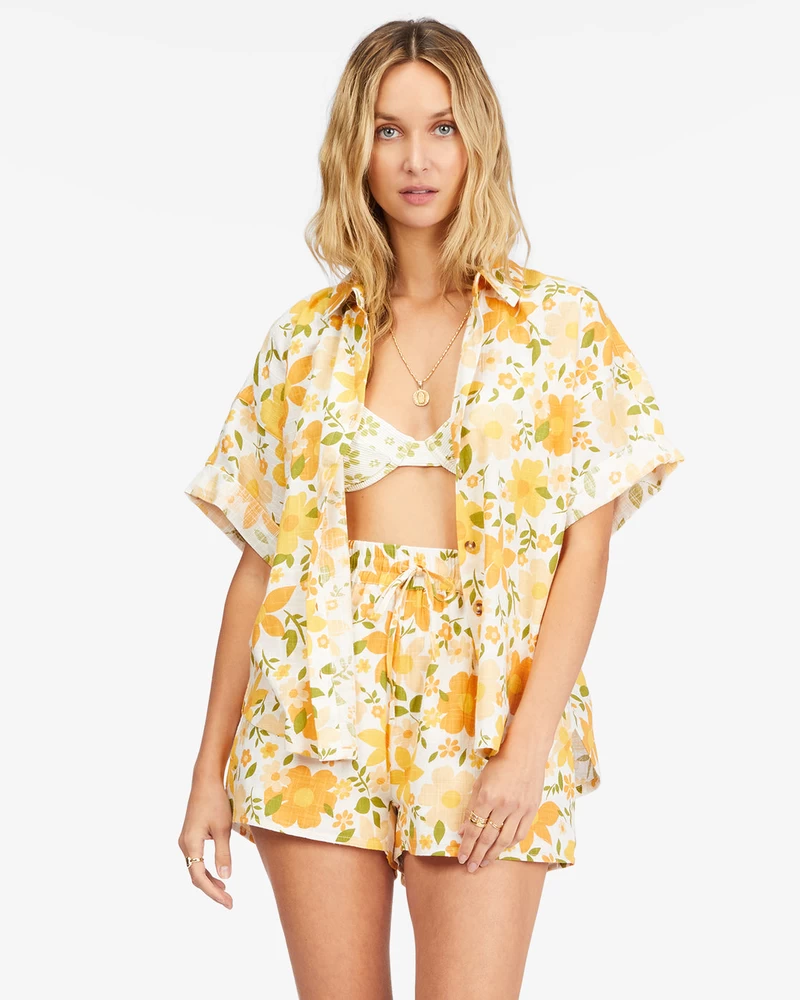 Billabong Made For Sun Pantaloni Scurți Elastic Cu Talie - Cristal De Sare