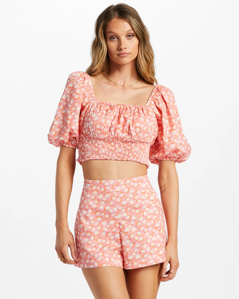 Billabong Only You Elastic Waist Shorts - Flamingo