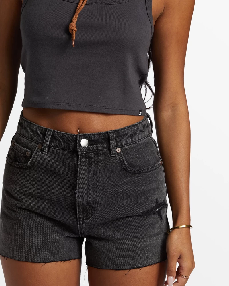 Billabong High Tide īsi Džinsa šorti - Izbalināti Līdz Melni