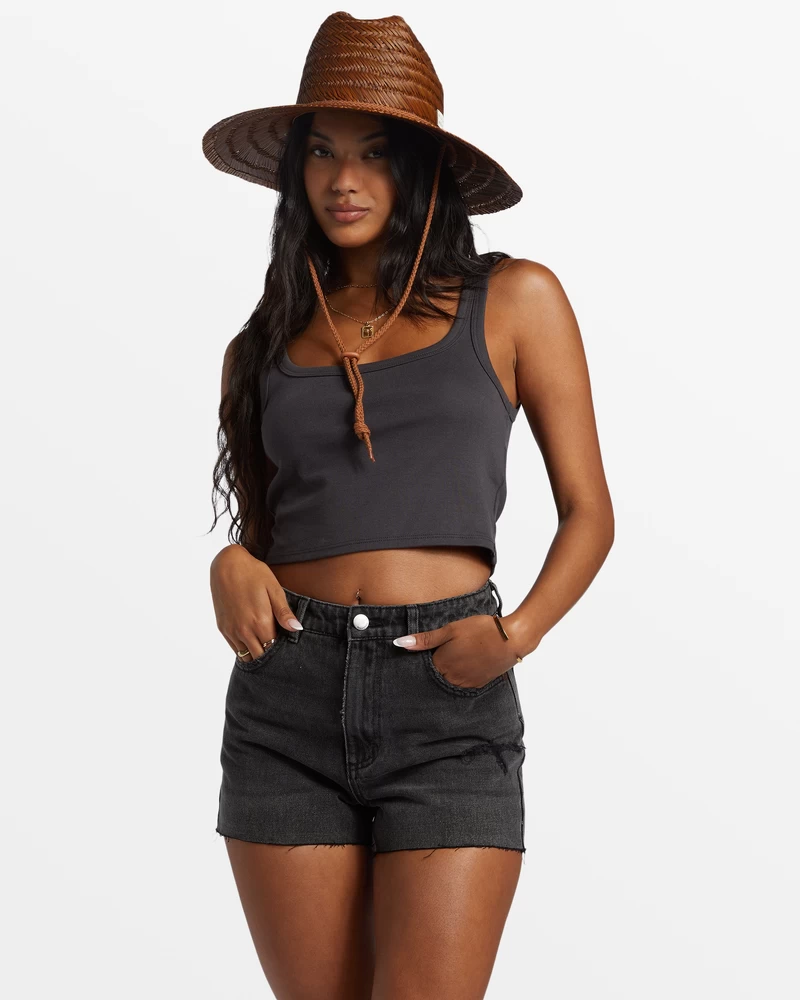 Billabong High Tide Trumpi Džinsiniai šortai – Išblunka Iki Juodos Spalvos