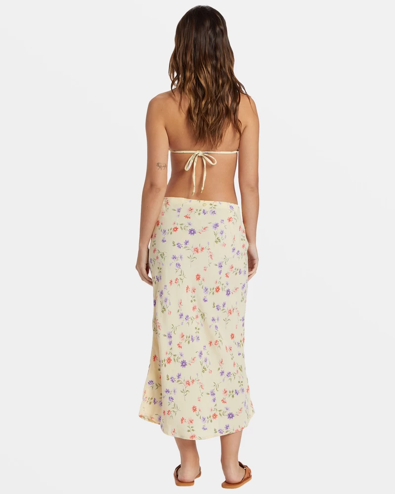 Billabong Kismet Printed Midi Skirt - Yellow
