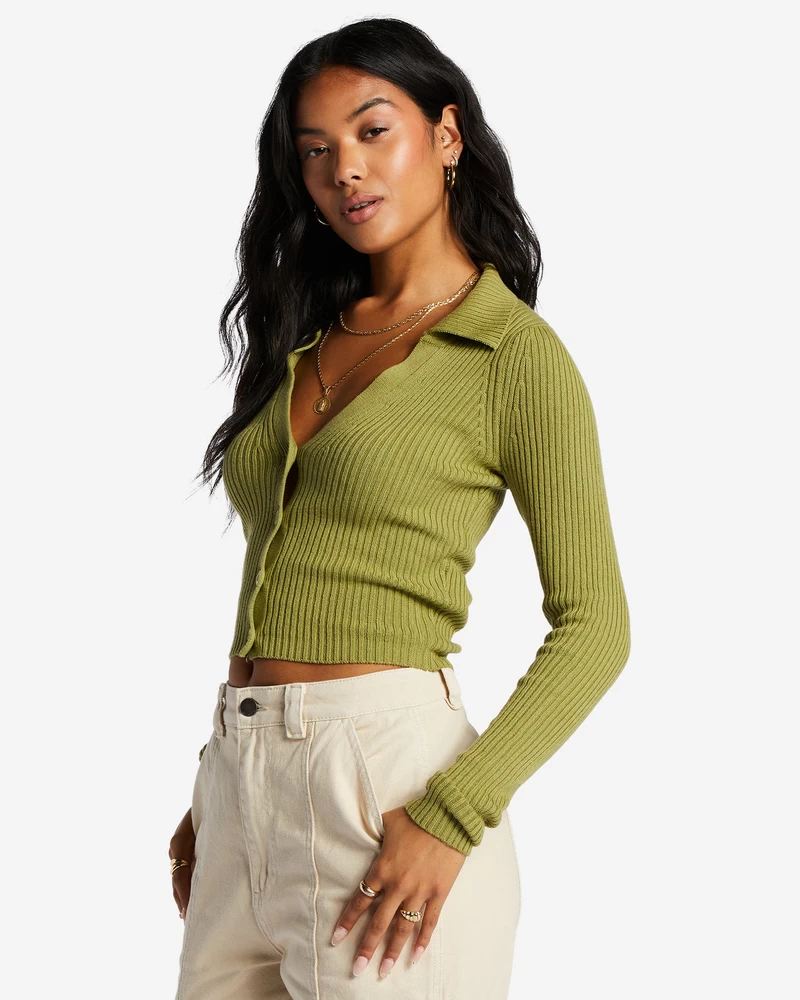 Billabong In Time Cardi Cardigan - Green Eyes