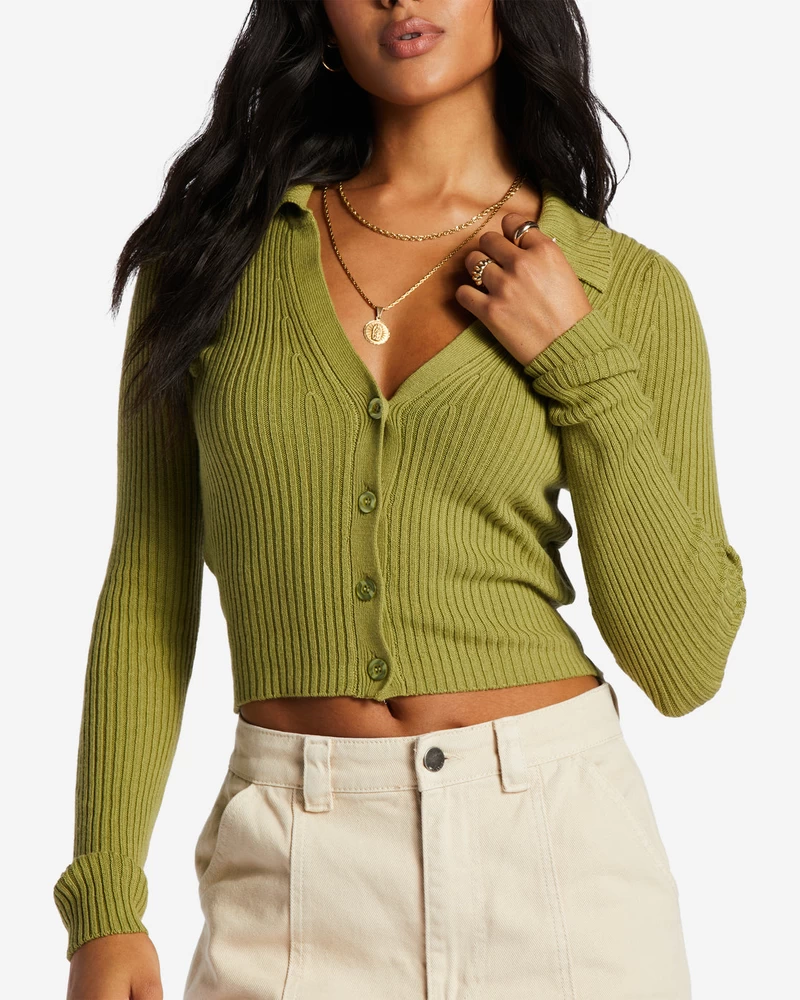 Billabong In Time Cardi Cardigan - Green Eyes