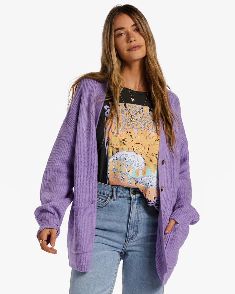 Billabong So Chill Cardigan - Lilac Breeze